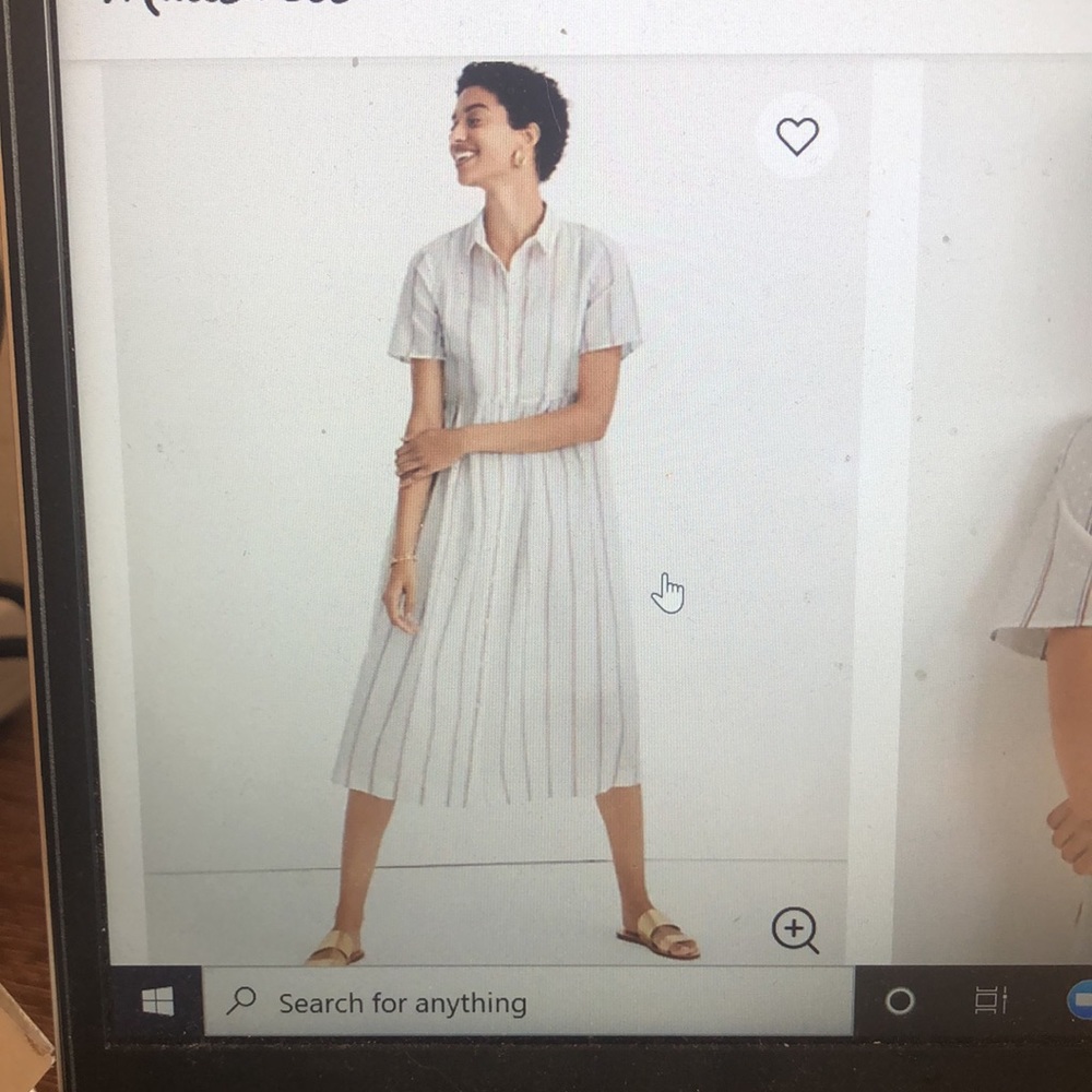 Petite Striped Midi Shirtdress